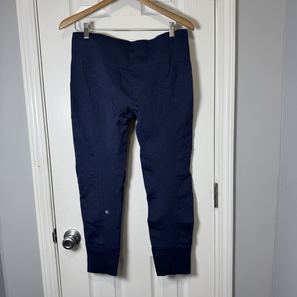 lululemon athletica Pants - Lululemon Women's 12 Ribbed High Waist Cuffed Navy Thick Leggings 32x25